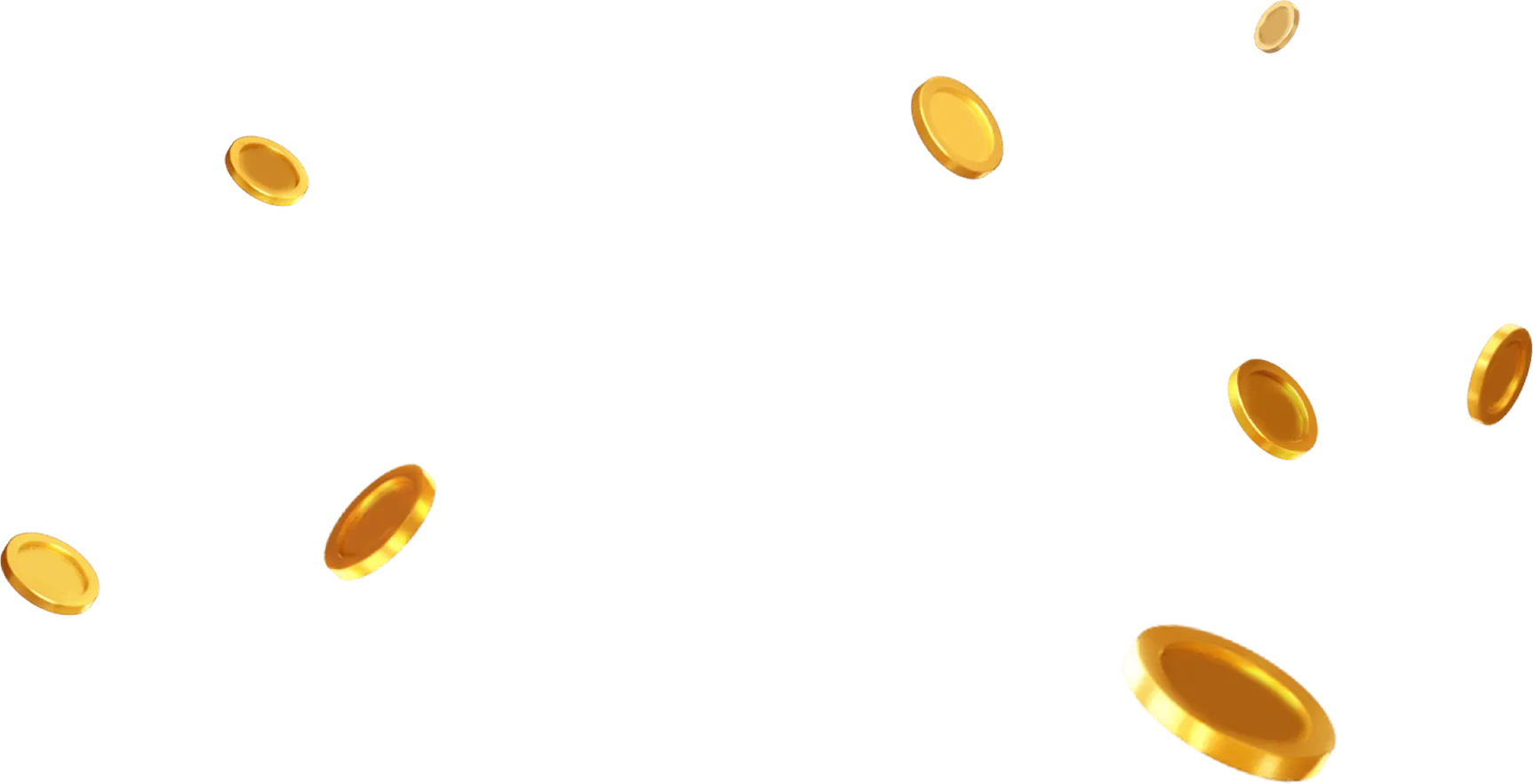 Floating gold coins
